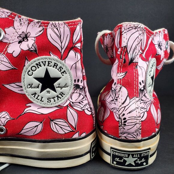 Converse Chuck 70 Vintage Floral Hi Top, Red/Cherry Blossom Chic Sneakers - Picture 15 of 15